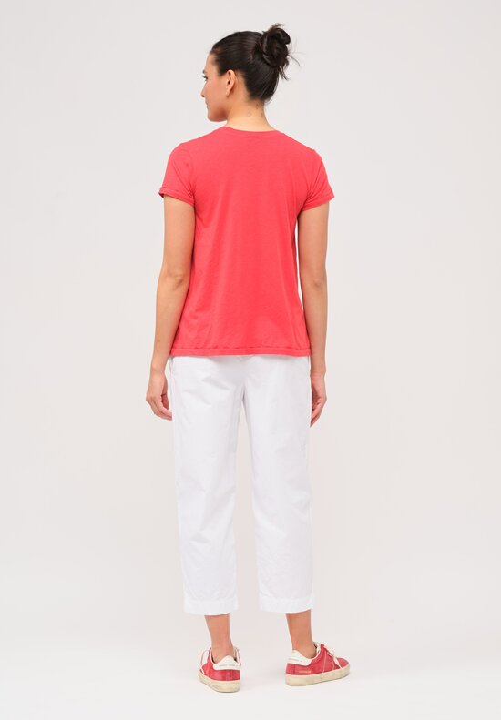 Gilda Midani Solid-Dyed Short Sleeve Monoprix Tee in Sangrenta Red	