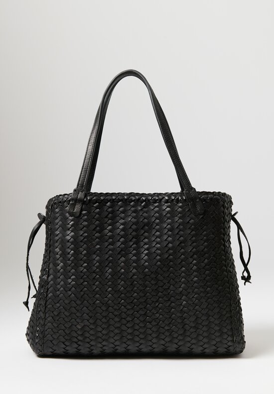 Massimo Palomba Leather Handwoven Valerie Handbag in Black	
