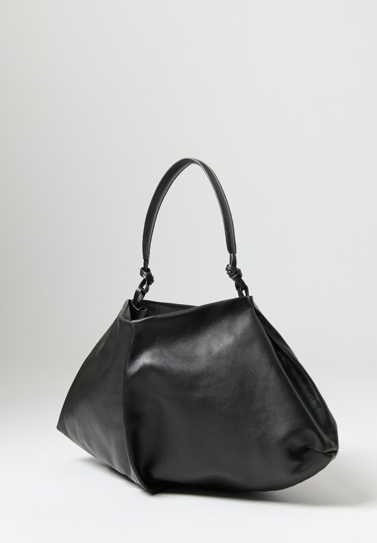 The Row Leather Samia Tote Bag in Black	
