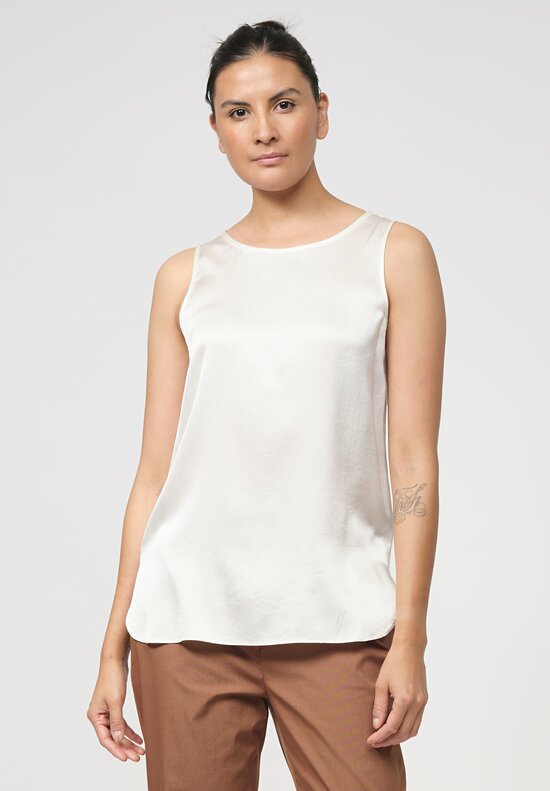 Antonelli Sleeveless Silk Perugia Top in White	