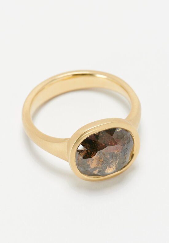 April Higashi 20k, Rustic Brown Diamond Ring	