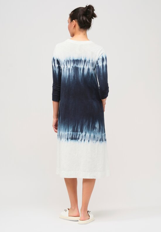Gilda Midani Pattern-Dyed Long Sleeve Maria Dress in Deep Dive Blue