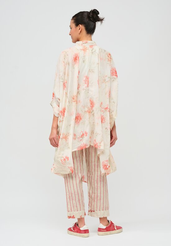 Gilda Midani Printed Cotton Square Dress in Lillies Natural	