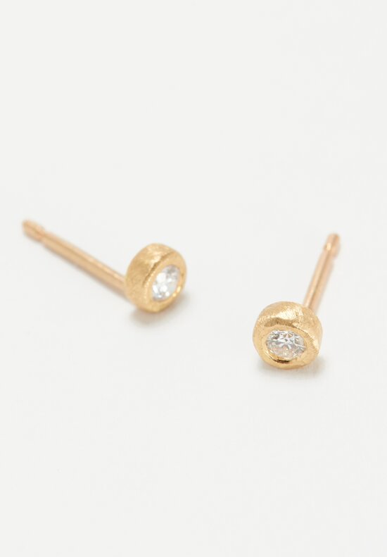Yasuko Azuma 18k, Small Diamond Post Earrings	