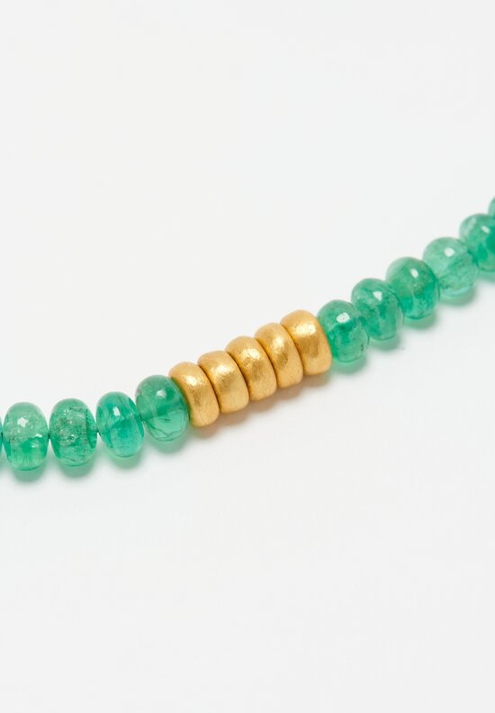 Lika Behar 24K, 'Sarah' Necklace With Cabochon Emerald Beads	