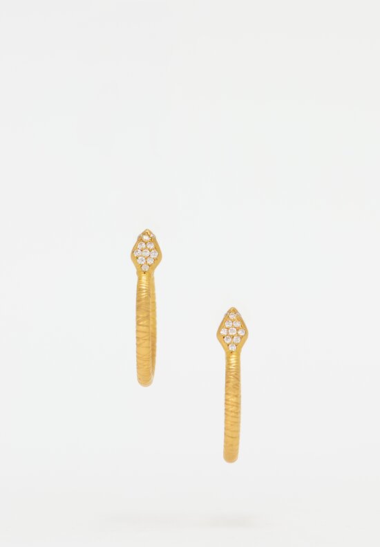 Lika Behar 22K, Diamond 'Snake' Hoop Earrings	