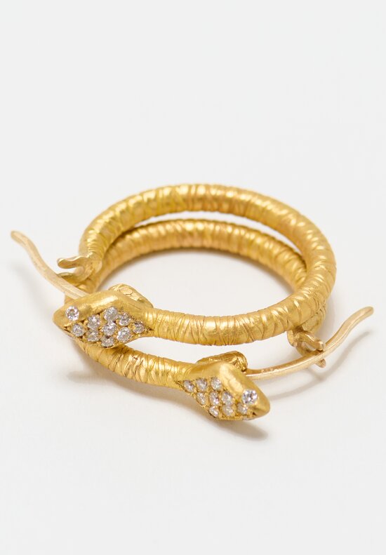 Lika Behar 22K, Diamond 'Snake' Hoop Earrings	