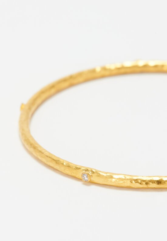 Lika Behar 22K, Diamonds 'Hammered' Bangle Bracelet	