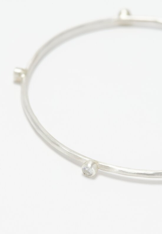 Lika Behar Sterling Silver & White Sapphires Bangle Bracelet	