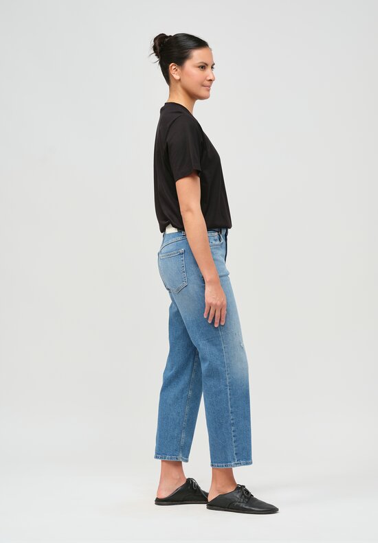 Closed Organic Cotton Distressed Milo Jeans in Mid Blue	