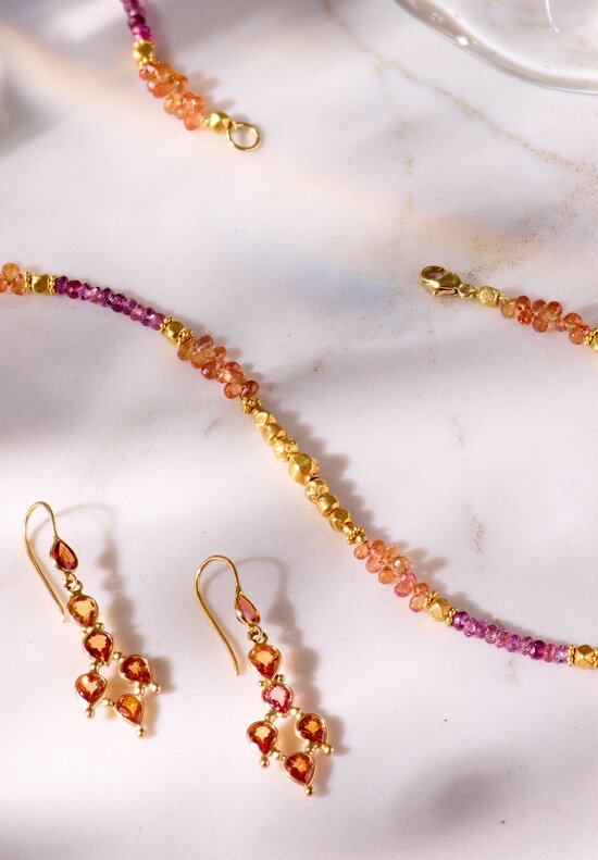 Anil Kumar 18K, Orange Sapphire Earrings	