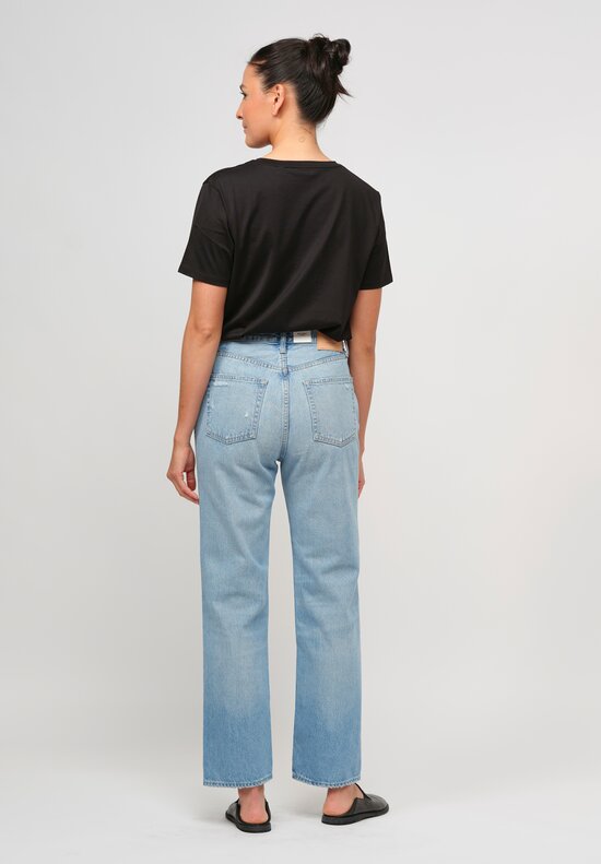 Moussy MV Cliffdale Straight High Rise Skinny Jean in Light Blue	
