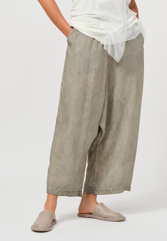 Rundholz Gathered Drop-Crotch Pants in Hay Cloud Grey	