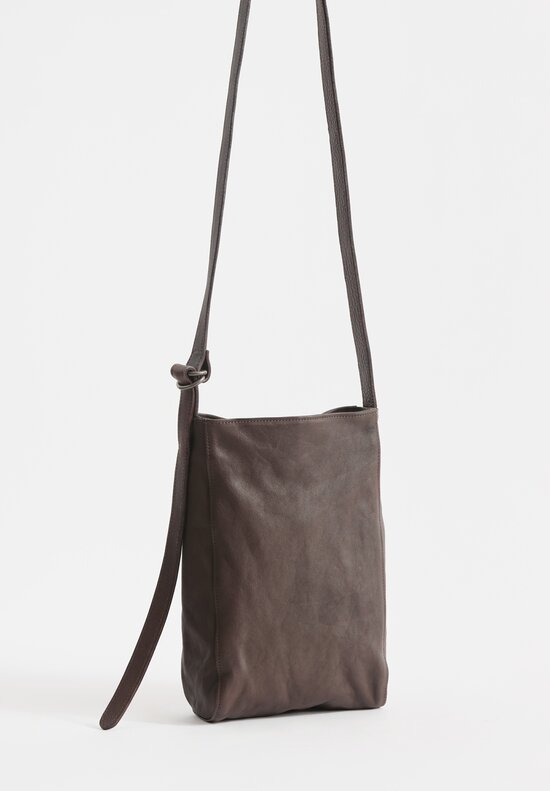 Christian Peau Soft Leather Crossbody Bag in Dark Brown	