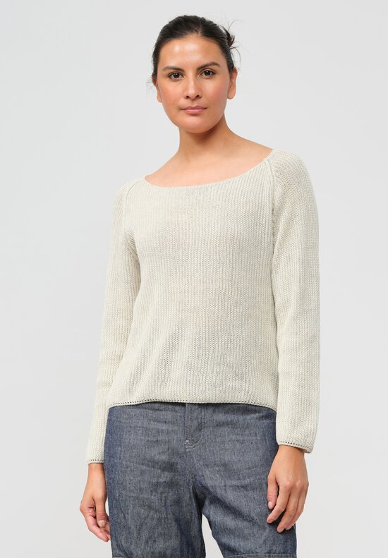 Forme d'Expression Knitted Cotton Ribbed Raglan Pullover	
