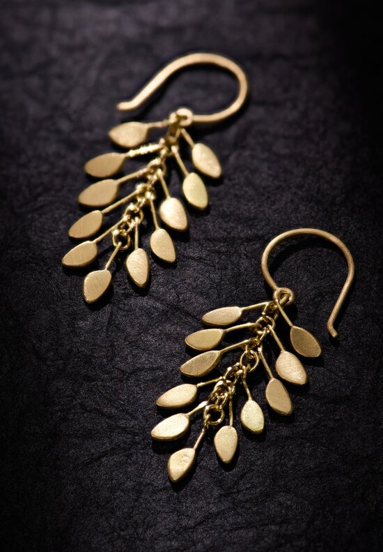 Sia Taylor 18K, Small Golden Seeds Earrings	