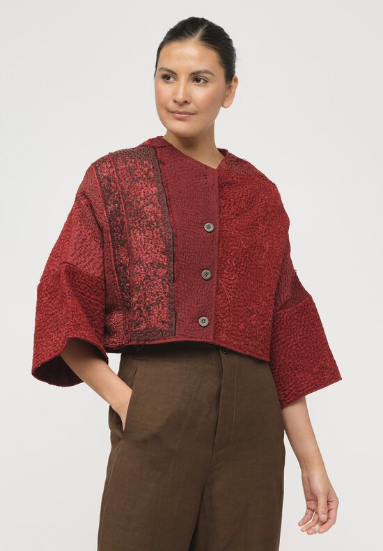 By Walid Chinese Silk Bella Jacket in Red	