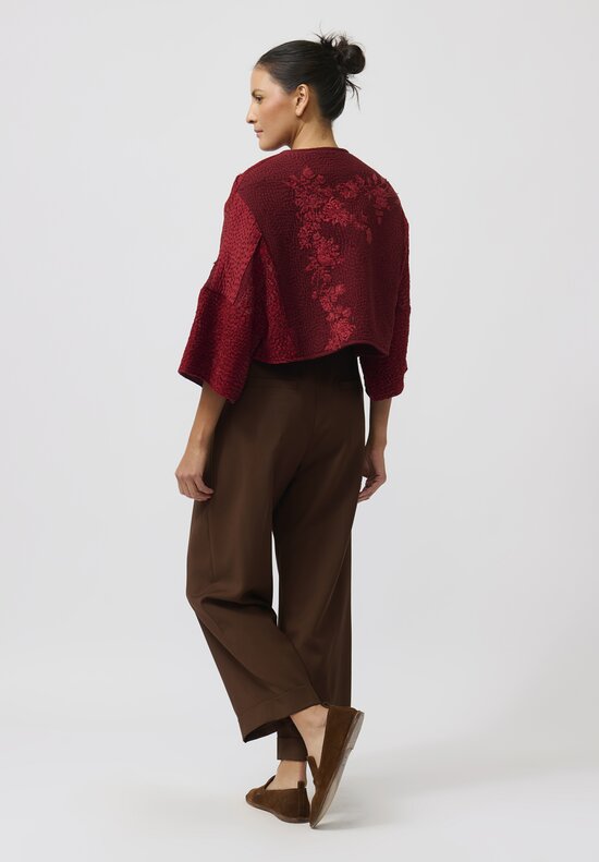 By Walid Chinese Silk Bella Jacket in Red	