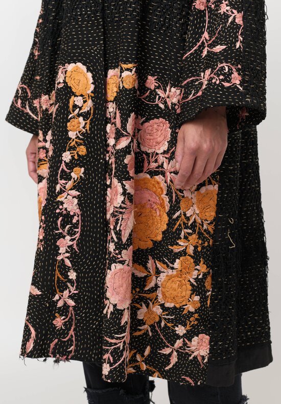 By Walid Silk Brenda Coat in Black
