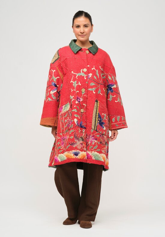 By Walid Chinese Silk Georgina Coat in Red	