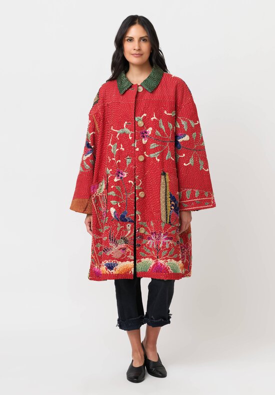 By Walid Chinese Silk Georgina Coat in Red	