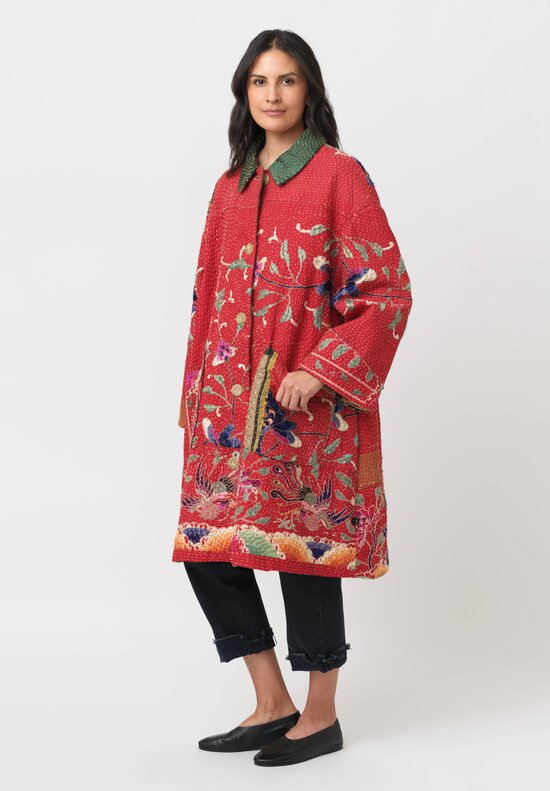 By Walid Chinese Silk Georgina Coat in Red	