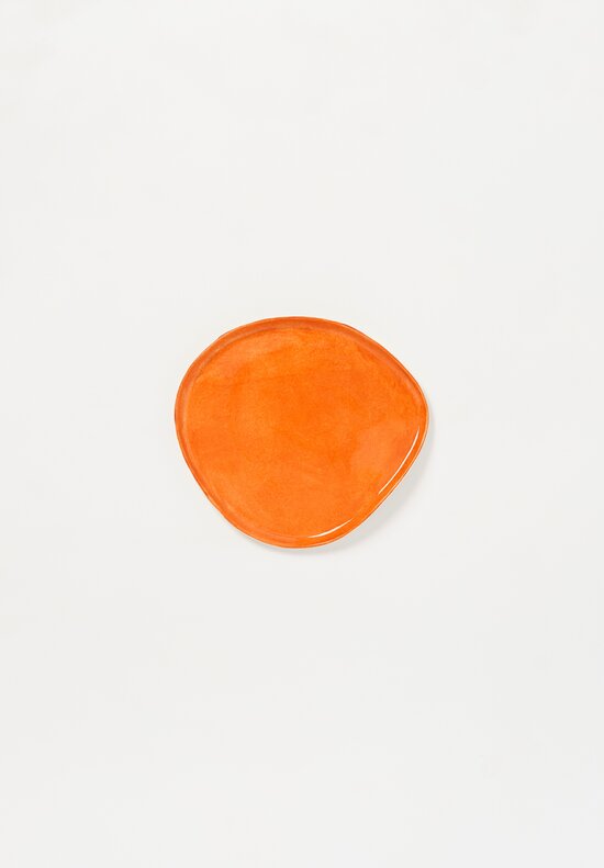 Stamperia Bertozzi Handmade Porcelain Small Pebble Plate Arancio
