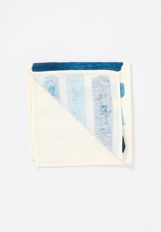 Bertozzi Handmade Linen Striped Napkin in Gamma Notte Blue