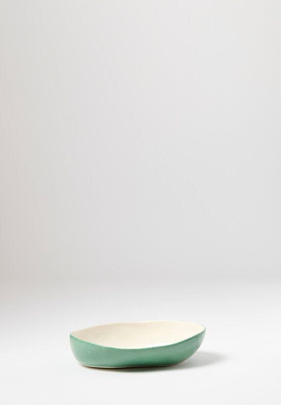Bertozzi Handmade Porcelain Pebble Bowl in Verde Chiaro	