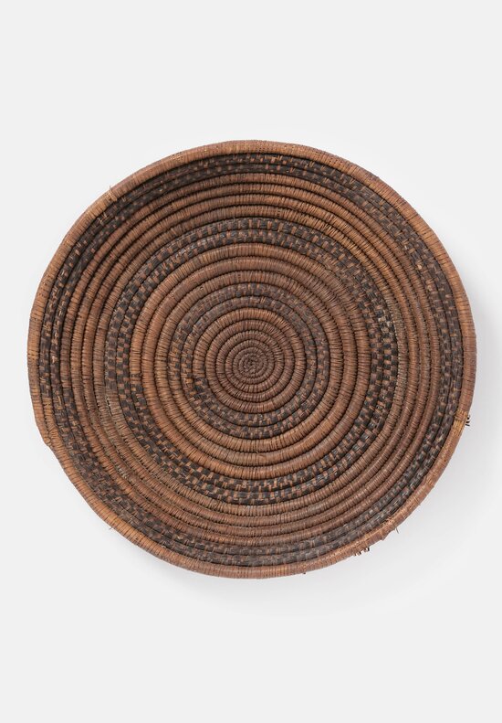 Antique and Vintage Rwandan Tutsi Tribe Circular Pattern Flat Fibre Basket	