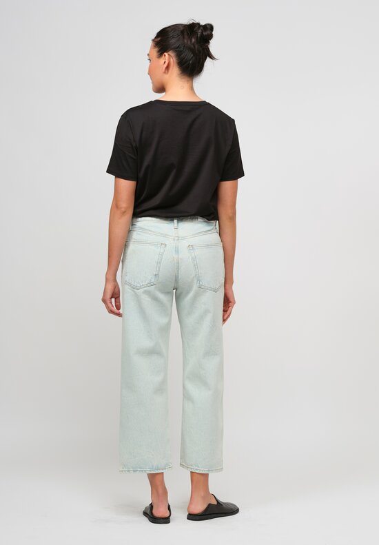 Re/Done Loose Crop Wide Pant in Ranch Water Blue	