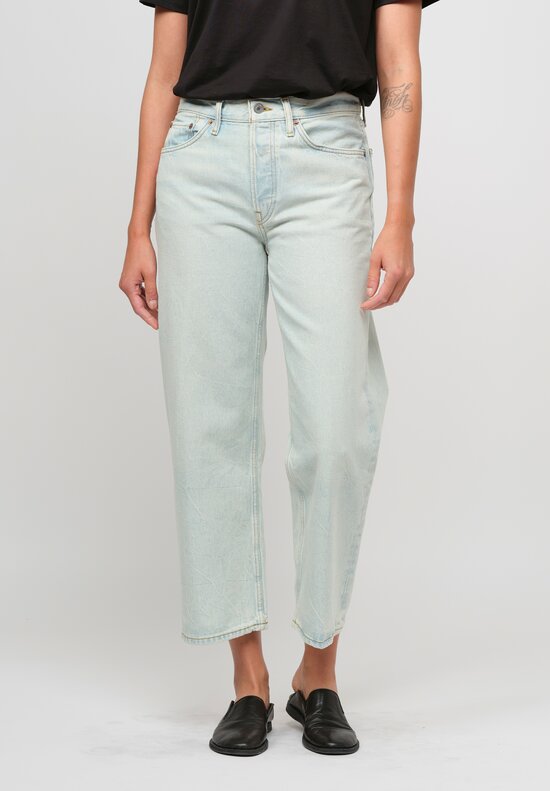 Re/Done Loose Crop Wide Pant in Ranch Water Blue	
