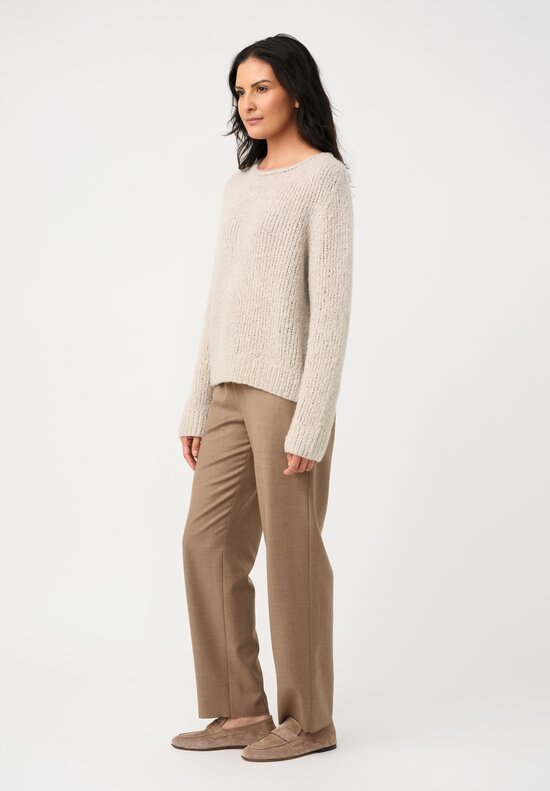 Wommelsdorff Hand-Knit Faye Cashmere & Silk Sweater in Storm