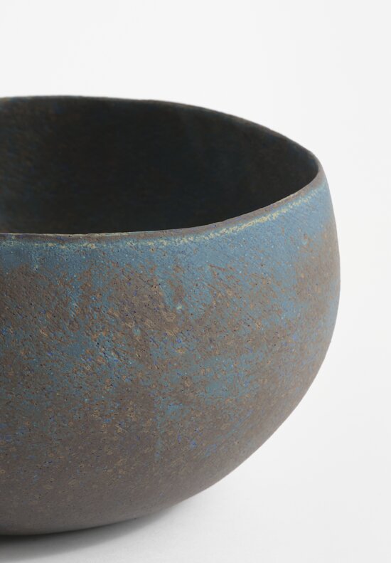 Linda Ouhbi Handbuilt Stoneware Vessel in Blue & Brown	