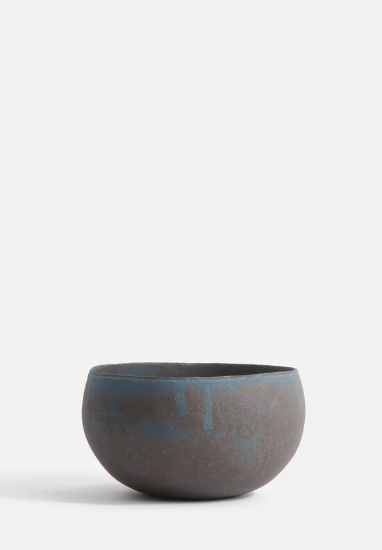 Linda Ouhbi Handbuilt Stoneware Vessel in Blue & Brown	