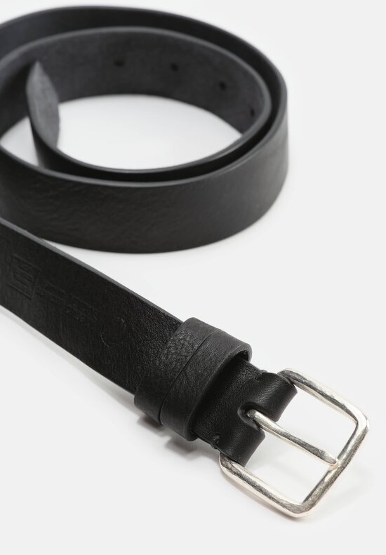 Massimo Palomba Silver Buckle Small Leather Selleria Belt in Black	
