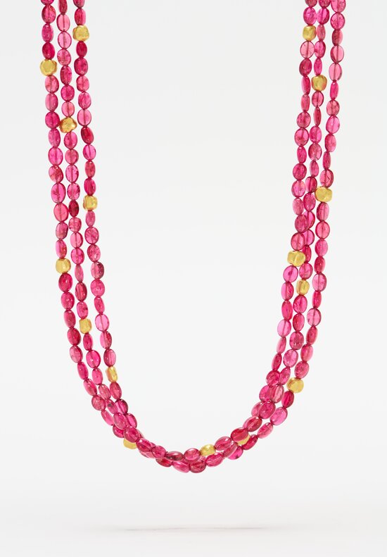 Greig Porter 18K 3 Strand Ruby Necklace