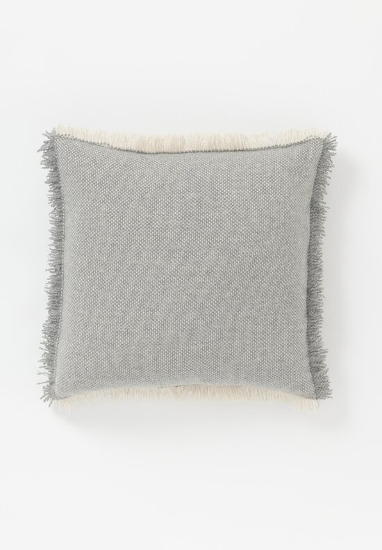 Alonpi Fringed Cashmere Fodera Pillow in Grey 