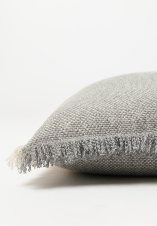 Alonpi Fringed Cashmere Fodera Pillow in Grey	