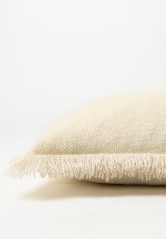 Alonpi Fringed Cashmere Fodera Pillow in Cream	