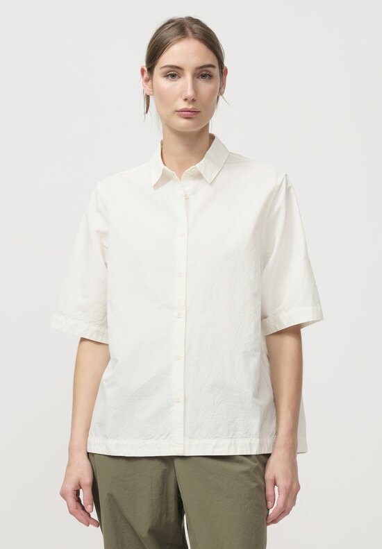 Casey Casey Light Paper Cotton Atoll Shirt in Off White	