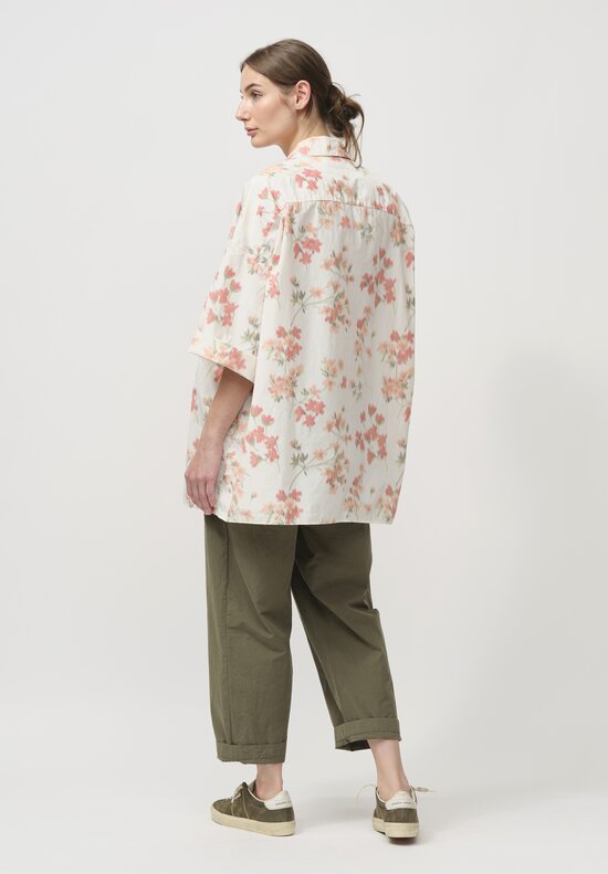 Casey Casey Cotton Ikat April Shirt in Pretty Floral	