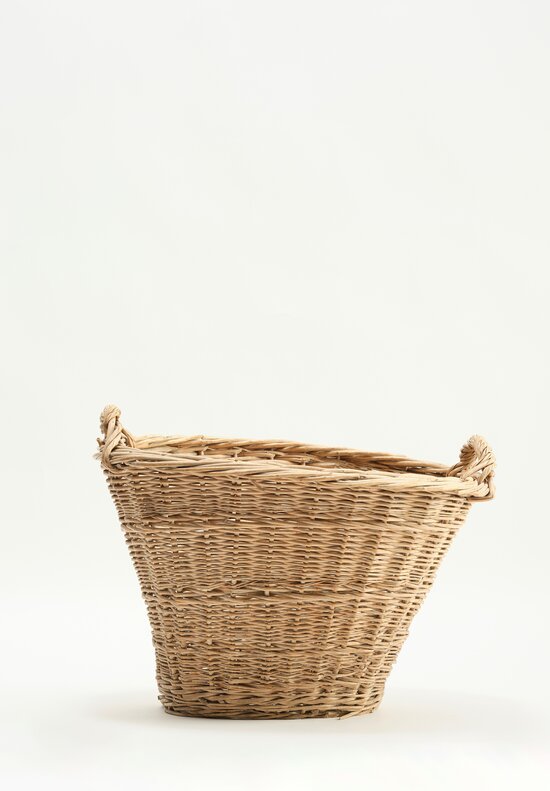 Antique French Handwoven Basket Natural I	