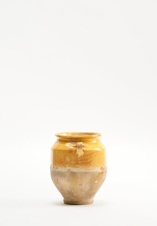 Antique French Confit Pot in Yellow	