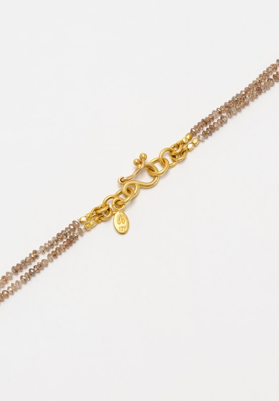 Denise Betesh 18K, 22K, Champagne Diamond Double Strand Necklace	