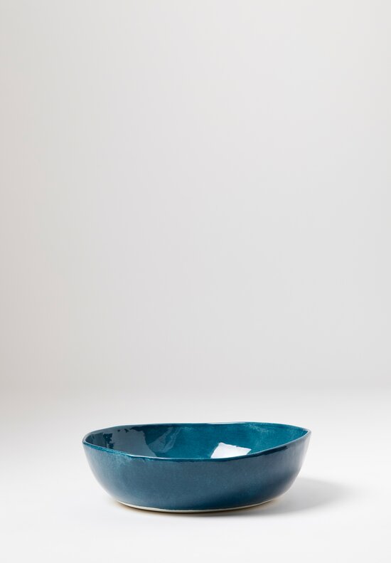 Bertozzi Handmade Porcelain Small Serving Bowl in Dark Azzuro Blue	
