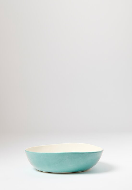 Bertozzi Handmade Porcelain Exterior Painted Small Serving Bowl in Smeraldo Green