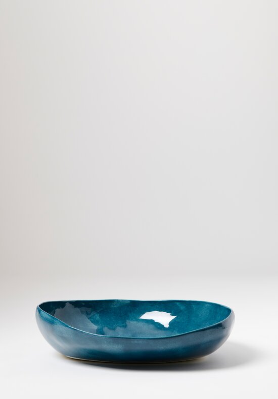 Bertozzi Handmade Solid Large Pebble Bowl in Dark Azzuro Blue