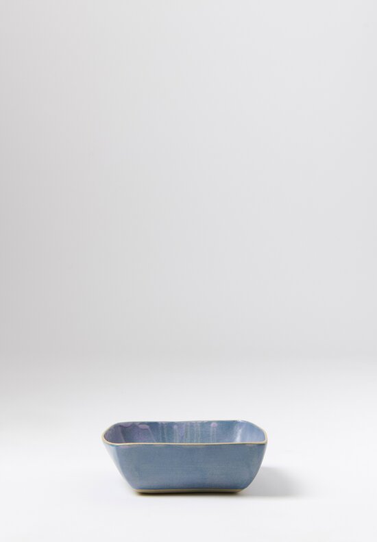 Laurie Goldstein Ceramic Square Bowl in Lavender Blue & Green	