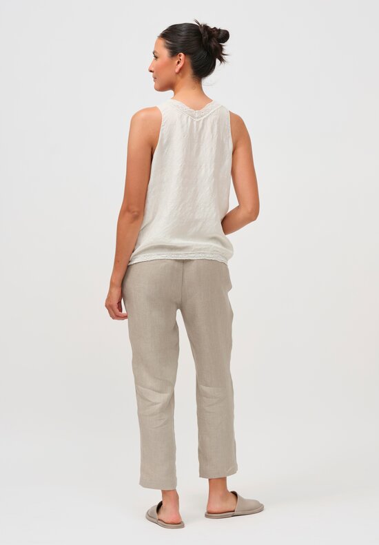 Kaval Khadi Silk Camisole in Off White	